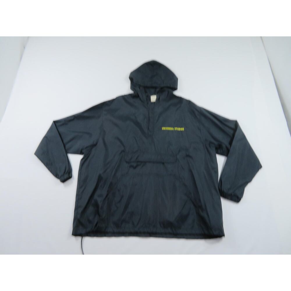 Universal Studios Hooded Pullover Windbreaker Lightweight Black Sz XL 90s